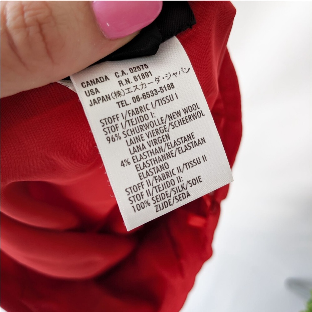 ESCADA Skirt Red Career Wear Flare Ruffle Back 610 - Picture 8 of 8